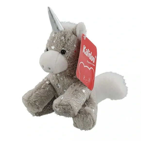 4” Unicorn Stuffed Animal - Kalidou Gray & Silver - Picture 1 of 2